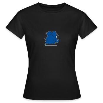 The elephant is hiding - Women's T-Shirt - black - Front - AI Model Female 172 dark (172cm)