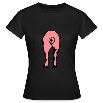 pig pig ass ass 8 - Women's T-Shirt - black - Front - AI Model Female 172 dark (172cm)