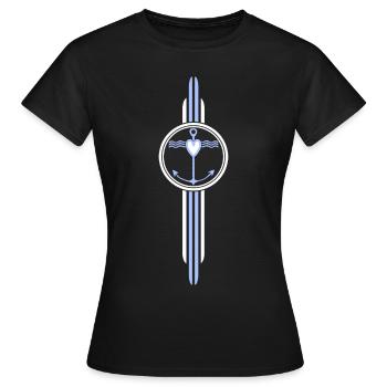 Norddeutsch Nordsee Ostsee Liebe Hoffnung Anker - Frauen T-Shirt - Schwarz - Vorne - AI Model Female 172 dark (172cm)