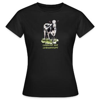 Landwirt Milchvieh Bauer Leidenschaft - Frauen T-Shirt - Schwarz - Vorne - AI Model Female 172 dark (172cm)