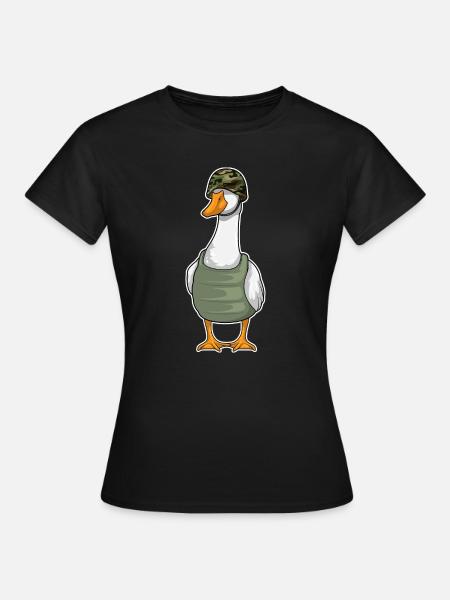 Ente Soldat Helm - Frauen T-Shirt - Schwarz