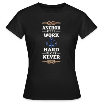 Cadeau de navigation pour le travail de matelot en mer - T-shirt Femme - noir - Devant - AI Model Female 172 dark (172cm)