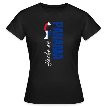 Fabriqué au Panama, né au Panama - T-shirt Femme - noir - Devant - AI Model Female 172 dark (172cm)