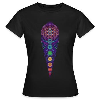 Méditation de spiritualité Géométrie sacrée - T-shirt Femme - noir - Devant - AI Model Female 172 dark (172cm)