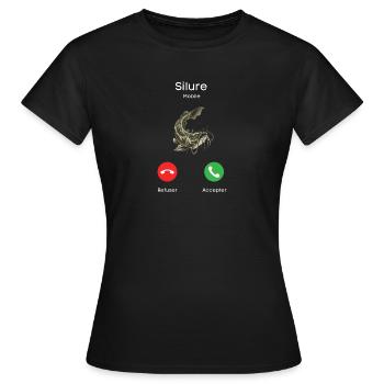 appel de silure - T-shirt Femme - noir - Devant - AI Model Female 172 dark (172cm)