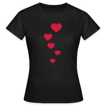 herzen - T-shirt Femme - noir - Devant - AI Model Female 172 dark (172cm)