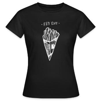 French fries Fryday - Women's T-Shirt - black - Front - AI Model Female 172 dark (172cm)