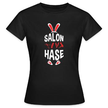 Salon Hase - Hairdresser Friseur Meister Friseurin - Frauen T-Shirt - Schwarz - Vorne - AI Model Female 172 dark (172cm)