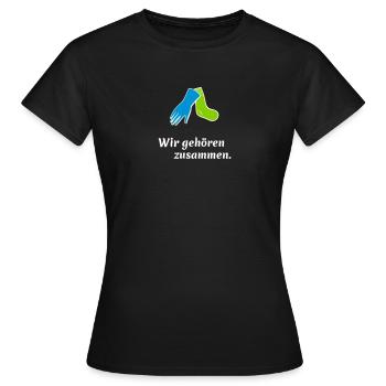 Wir gehören zusammen - Frauen T-Shirt - Schwarz - Vorne - AI Model Female 172 dark (172cm)