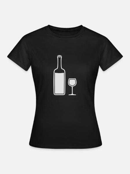 Wein - Frauen T-Shirt - Schwarz