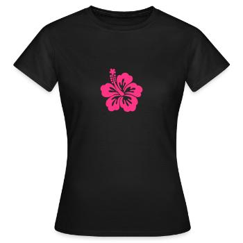 hibiscus - Women's T-Shirt - black - Front - AI Model Female 172 dark (172cm)
