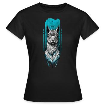 Entzückendes Lama - Frauen T-Shirt - Schwarz - Vorne - AI Model Female 172 dark (172cm)
