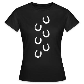 Impressions de sabots en fer à cheval - T-shirt Femme - noir - Devant - AI Model Female 172 dark (172cm)