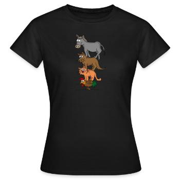 Musiciens de la ville de Brême - T-shirt Femme - noir - Devant - AI Model Female 172 dark (172cm)