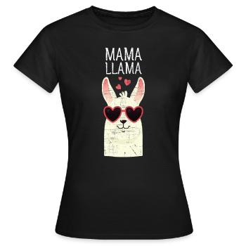 Mama Llama | Cute Mom Gift Design - Women's T-Shirt - black - Front - AI Model Female 172 dark (172cm)