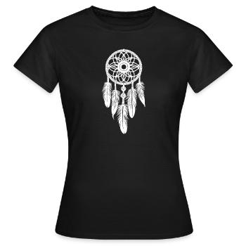 Magischer Indianischer Traumfänger Yoga Amulett - Frauen T-Shirt - Schwarz - Vorne - AI Model Female 172 dark (172cm)