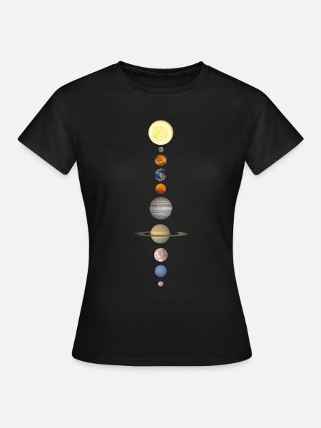 Astronomie motif planètes du système solaire - T-shirt Femme - noir