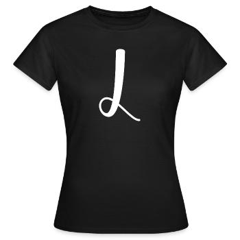 Calligraphy, initial L - Women's T-Shirt - black - Front - AI Model Female 172 dark (172cm)