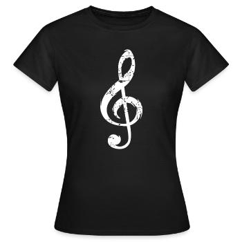 scratch Musik Notenschlüssel - Musiker und Bands - Frauen T-Shirt - Schwarz - Vorne - AI Model Female 172 dark (172cm)