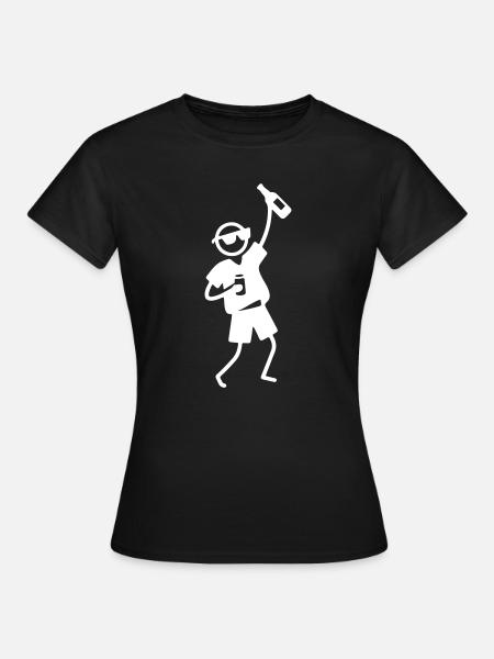 Party Strichmännchen Festival - Frauen T-Shirt - Schwarz