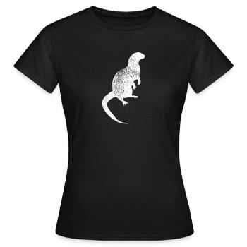 Distressed Otter Print - Vintage Otter - Frauen T-Shirt - Schwarz - Vorne - AI Model Female 172 dark (172cm)