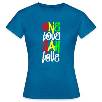 Rasta Love - Women's T-Shirt - antique blue sapphire heather - Front - AI Model Female 172 dark (172cm)