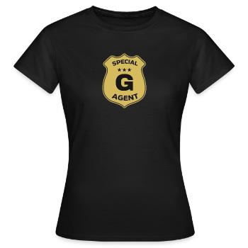 Agent G - Frauen T-Shirt - Schwarz - Vorne - AI Model Female 172 dark (172cm)