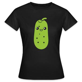 Cornichon - T-shirt Femme - noir - Devant - AI Model Female 172 dark (172cm)