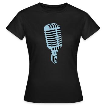 microphone - Women's T-Shirt - black - Front - AI Model Female 172 dark (172cm)