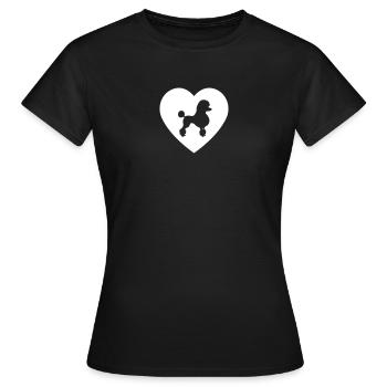 Poodle - Poodle in heart - Women's T-Shirt - black - Front - AI Model Female 172 dark (172cm)