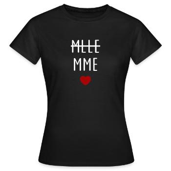 Mademoiselle madame - T-shirt Femme - noir - Devant - AI Model Female 172 dark (172cm)
