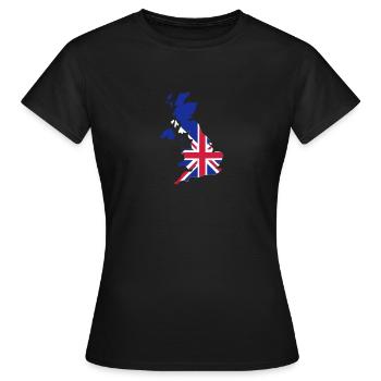UK - Great Britain - T-shirt Femme - noir - Devant - AI Model Female 172 dark (172cm)