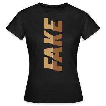 Fake superscript - Women's T-Shirt - black - Front - AI Model Female 172 dark (172cm)