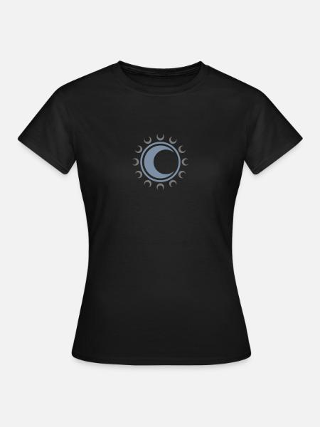 Mond Symbol Mondsichel Luna - Frauen T-Shirt - Schwarz