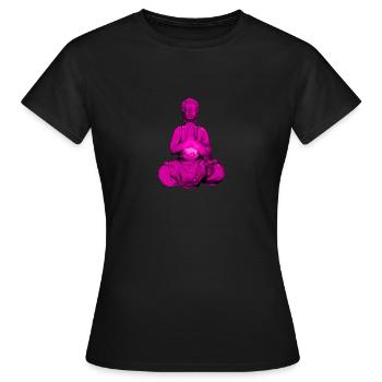 Buddha Figur - Frauen T-Shirt - Schwarz - Vorne - AI Model Female 172 dark (172cm)