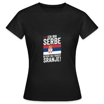 Serbe Serbe Serbie - T-shirt Femme - noir - Devant - AI Model Female 172 dark (172cm)