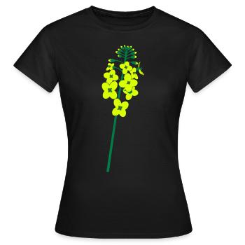 Raps Blühte - Frauen T-Shirt - Schwarz - Vorne - AI Model Female 172 dark (172cm)