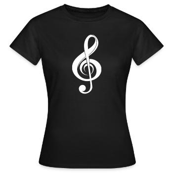 Clé de musique incurvée - T-shirt Femme - noir - Devant - AI Model Female 172 dark (172cm)