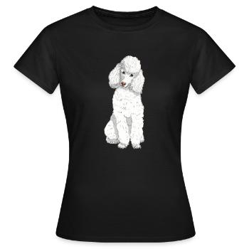 Caniche jouet blanc - T-shirt Femme - noir - Devant - AI Model Female 172 dark (172cm)