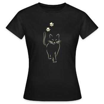 Cat Foot Shirt - Women's T-Shirt - black - Front - AI Model Female 172 dark (172cm)