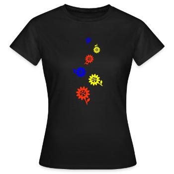 Icône d’icône de tournesol - T-shirt Femme - noir - Devant - AI Model Female 172 dark (172cm)