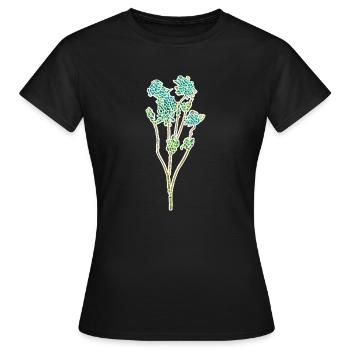 Shrub plant - mosaic illustration white - Women's T-Shirt - black - Front - AI Model Female 172 dark (172cm)