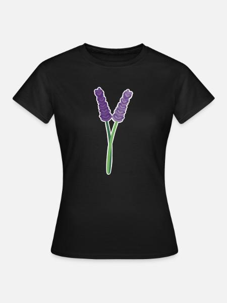 Lavendel Blume - Frauen T-Shirt - Schwarz