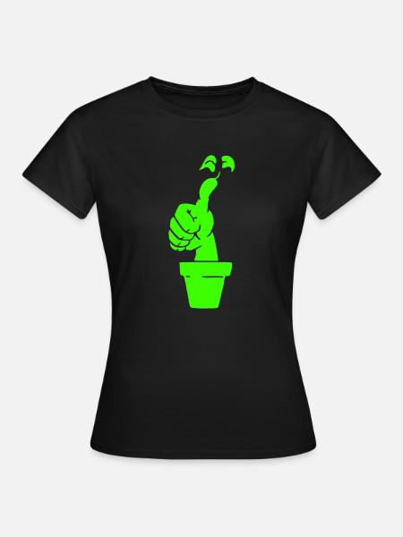 Grüner Daumen - Frauen T-Shirt - Schwarz