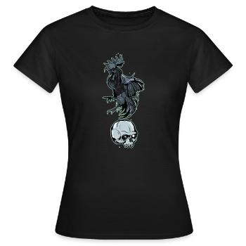 // Angry Rooster - Women's T-Shirt - black - Front - AI Model Female 172 dark (172cm)