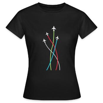 Pilote Fly Jet Avions Avions Geschen - T-shirt Femme - noir - Devant - AI Model Female 172 dark (172cm)