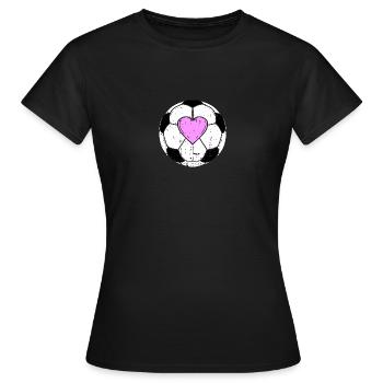Coeur de football féminin Cher footballeur - T-shirt Femme - noir - Devant - AI Model Female 172 dark (172cm)