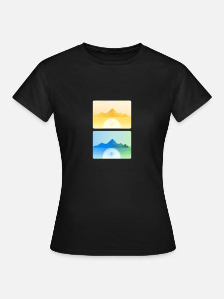 Gebirgslandschaft Geometrische Kunst - Frauen T-Shirt - Schwarz
