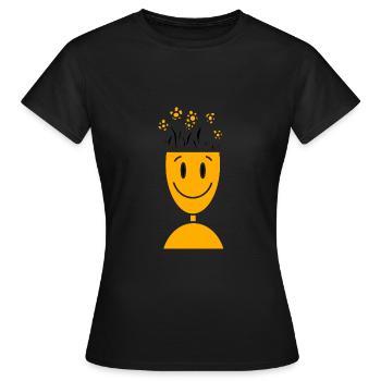 Freude - Frauen T-Shirt - Schwarz - Vorne - AI Model Female 172 dark (172cm)