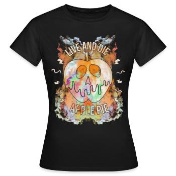 Live and Die Apple Pie Art Design - Women's T-Shirt - black - Front - AI Model Female 172 dark (172cm)